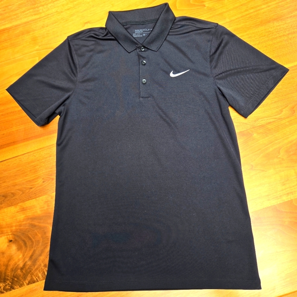 Nike Black Polo Shirt with White Swoosh